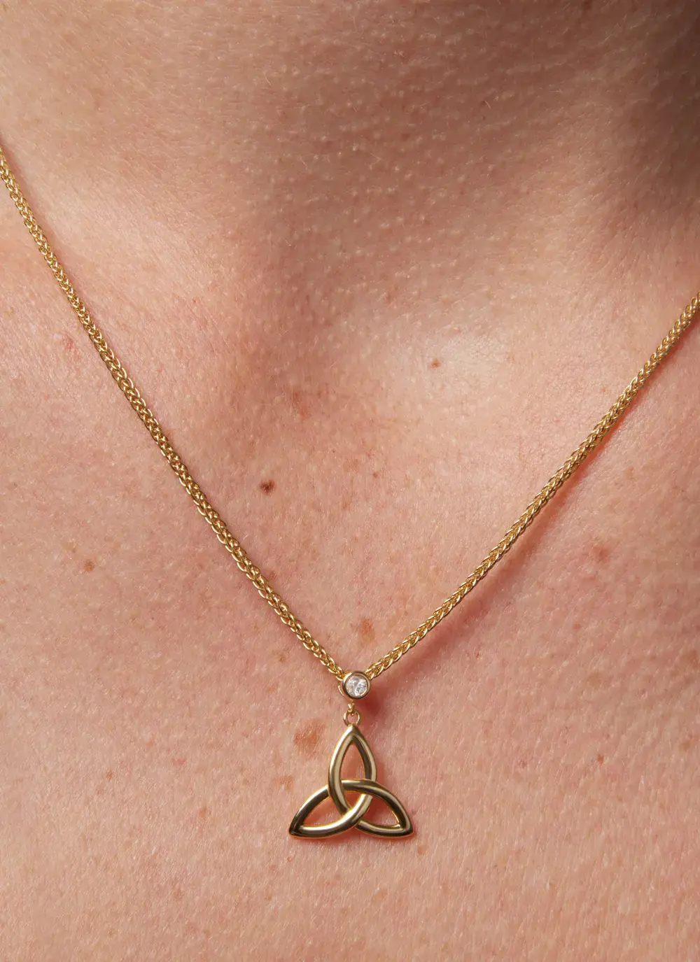 14K Gold Vermeil Trinity Pendant with Ethical Cubic Zirconia