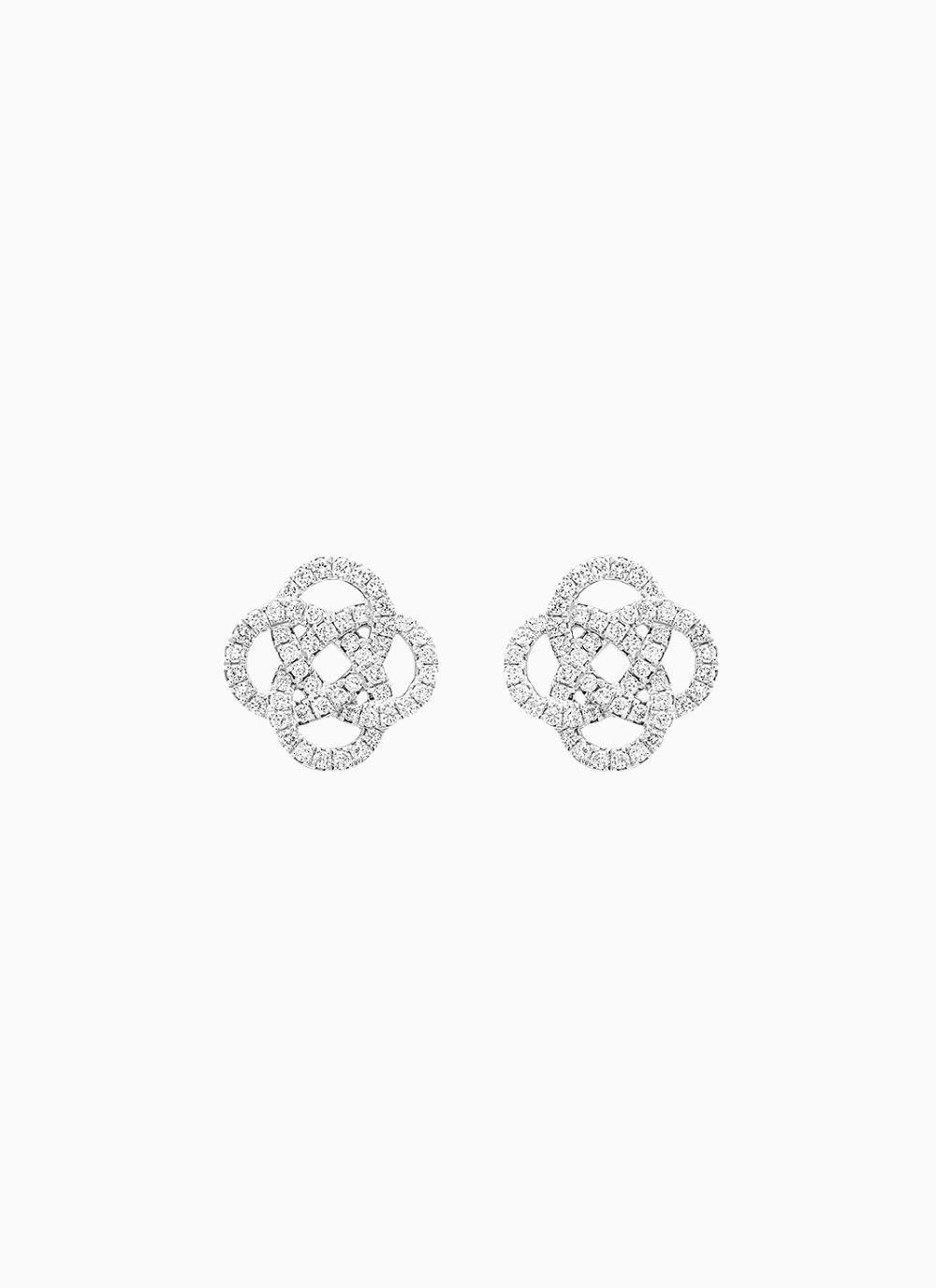 14K Gold Celtic Knot Stud Earrings with Lab Diamonds 