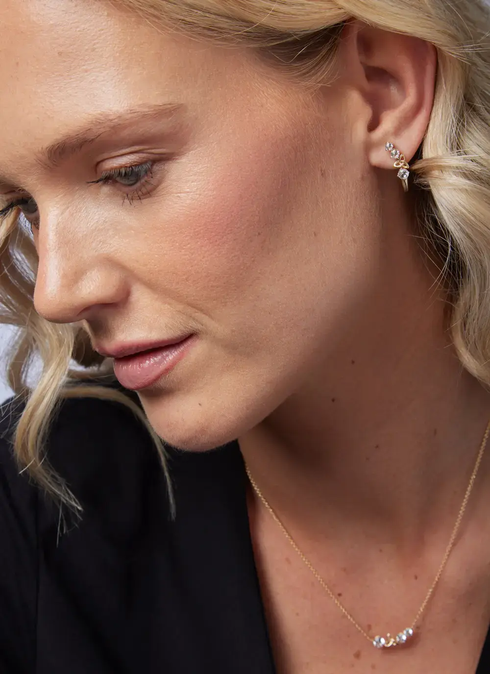 14K Vermeil Trinity Knot Curve Earrings