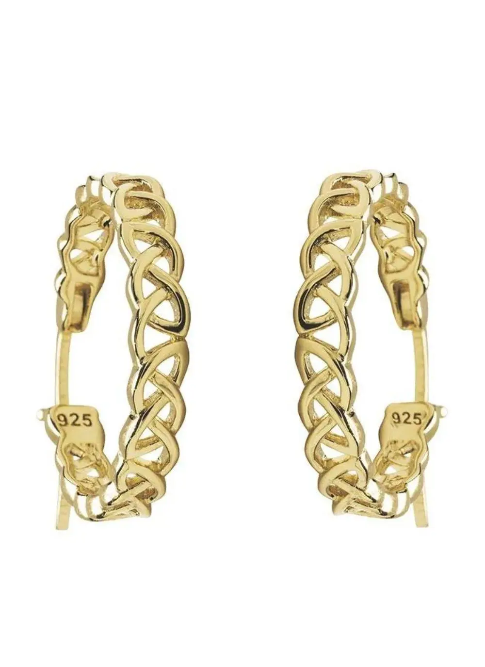 14Ct Gold Vermeil Petite Celtic Knot Hoop Earrings