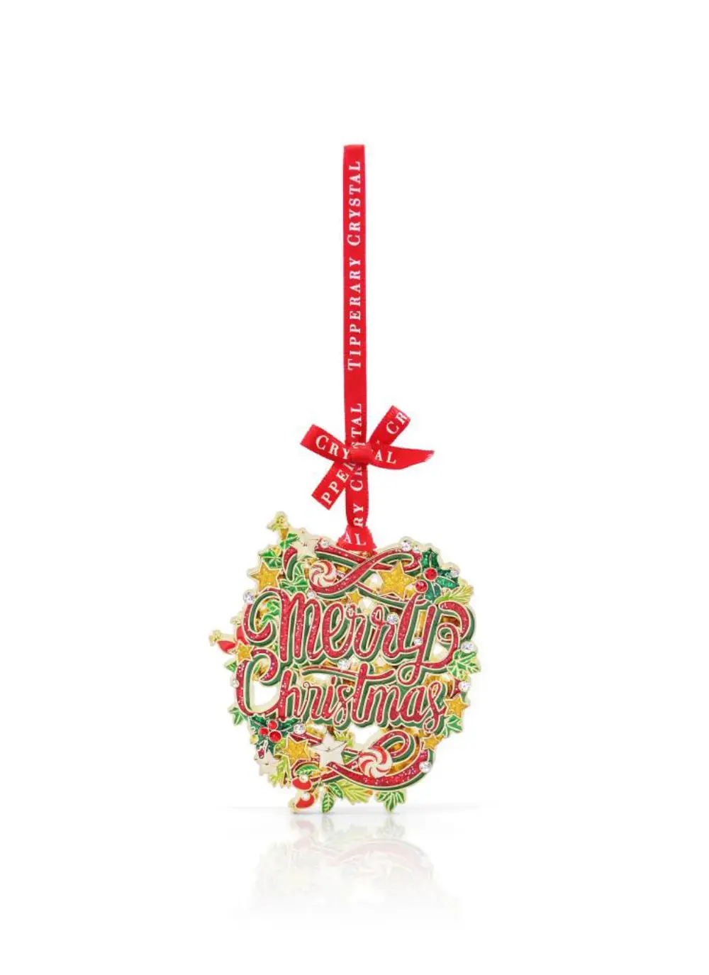 Tipperary Crystal Sparkle Merry Christmas Decoration