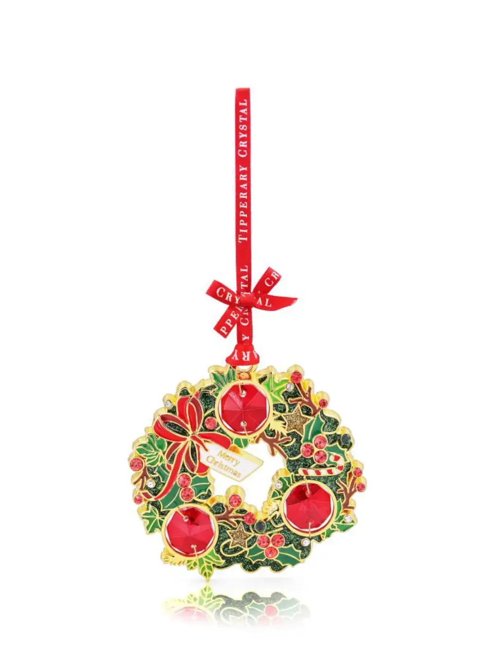 Tipperary Crystal Christmas Wreath Ornament