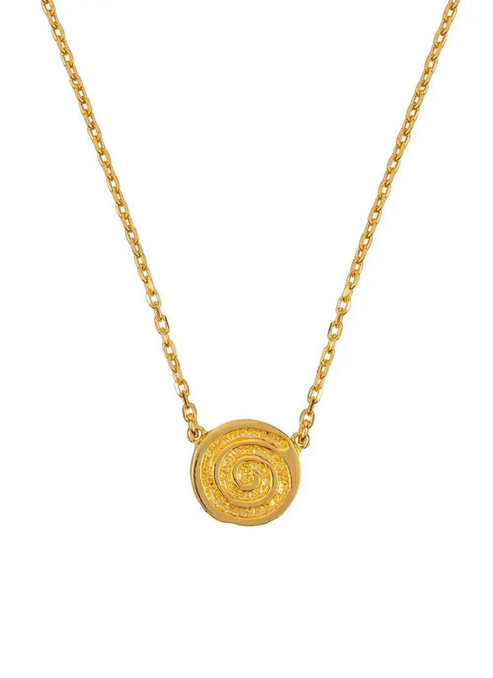 18K Gold Plated Celtic Spiral Disc Pendant
