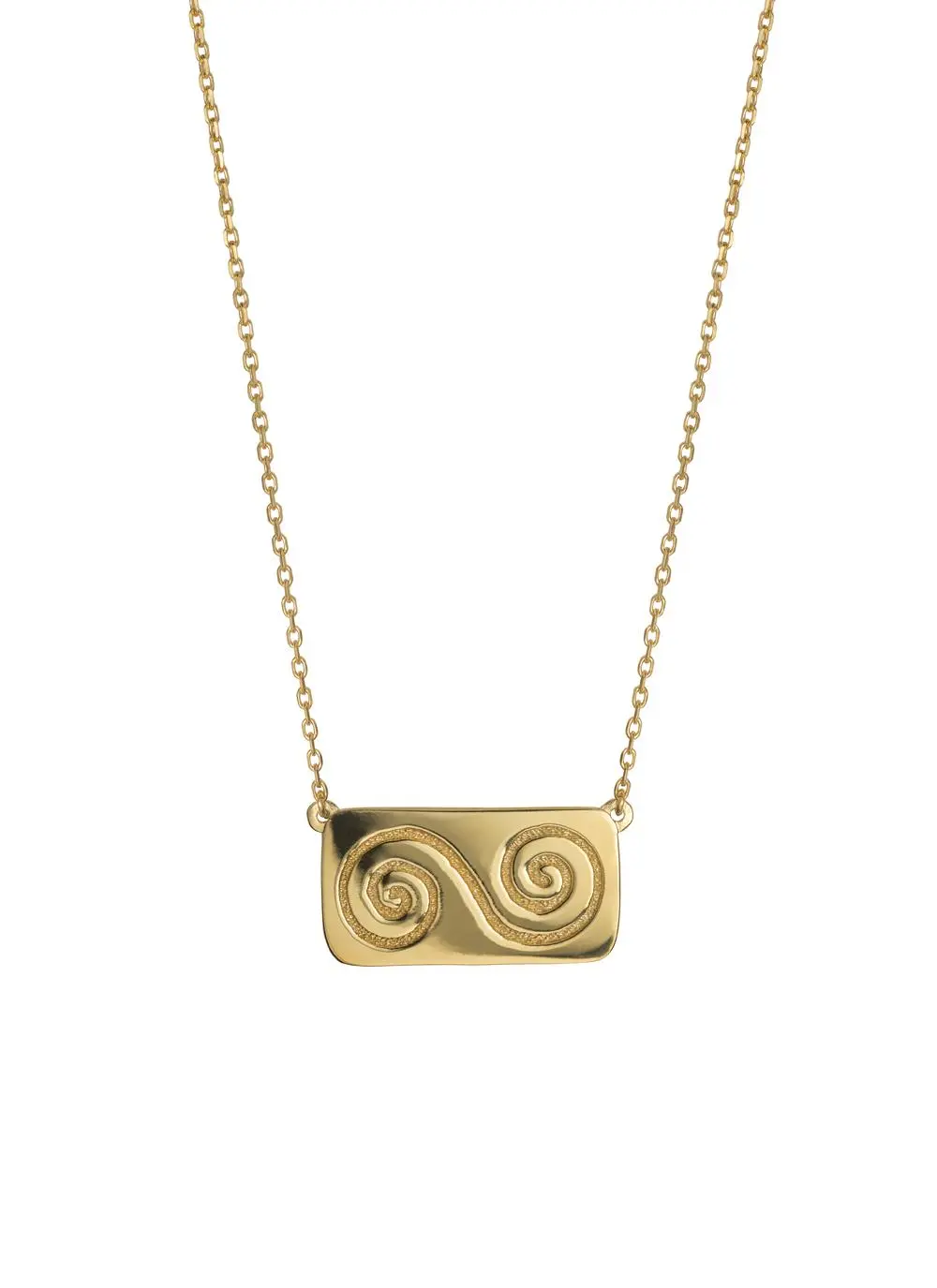 18K Gold Plated Double Spiral Pendant