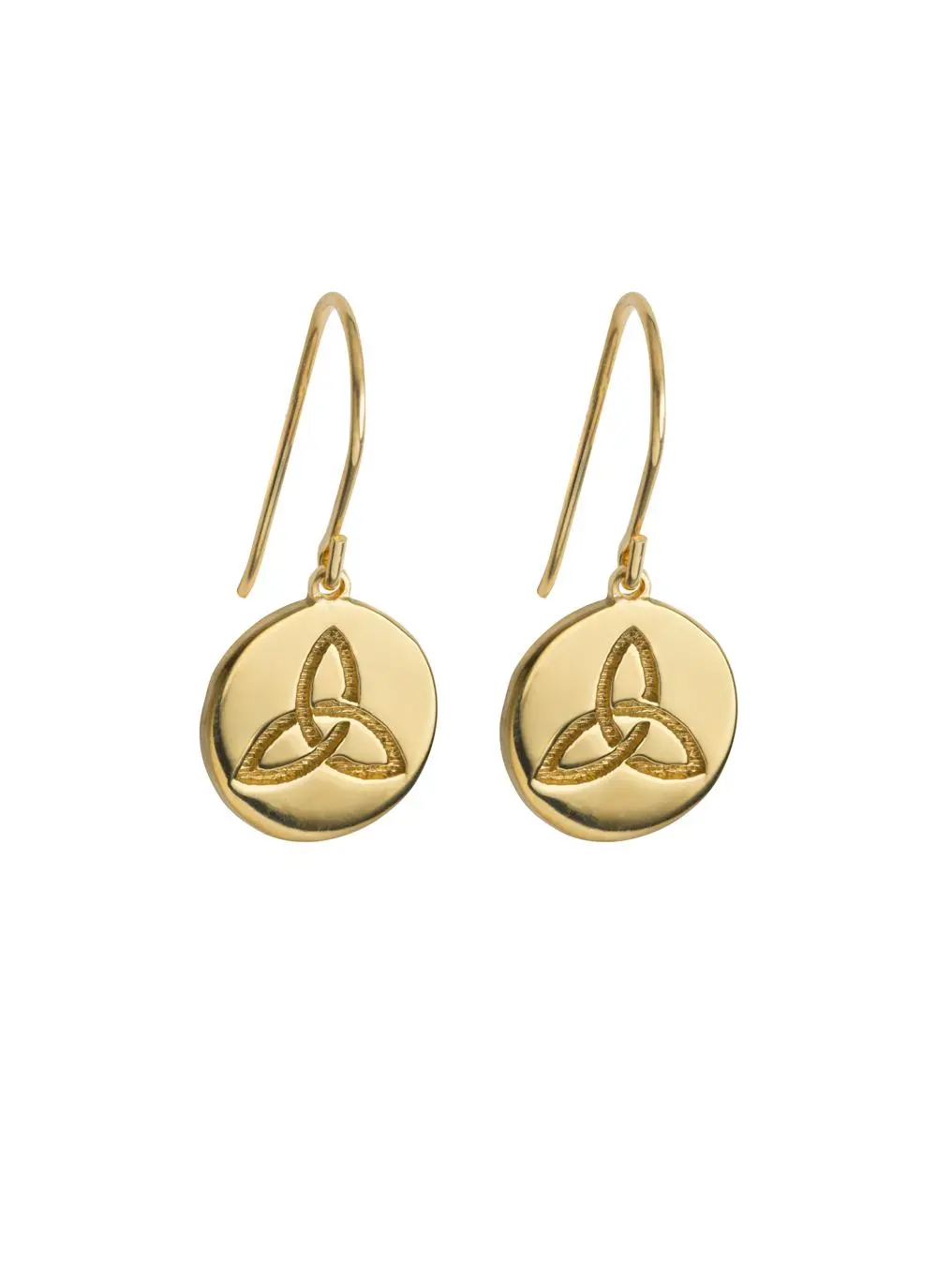 18K Gold Plated Trinity Knot Drop Earrings