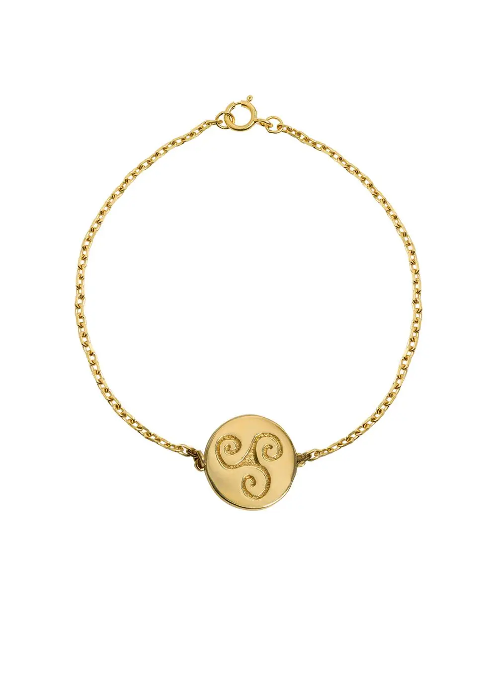 18K Gold Plated Triskele Disc Bracelet