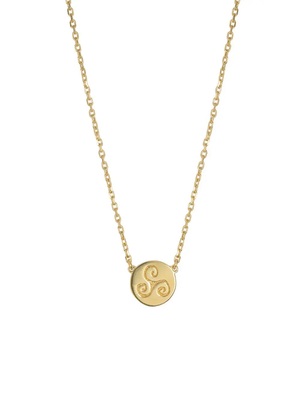 18K Gold Plated Triskele Disc Pendant