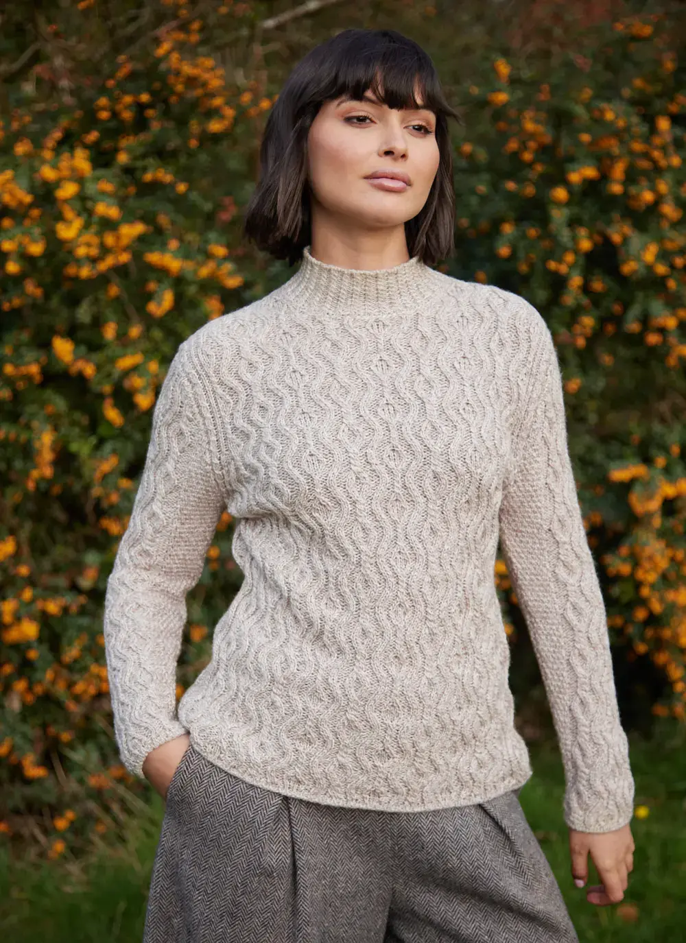 Laoise Supersoft Turtle Neck Aran Sweater 