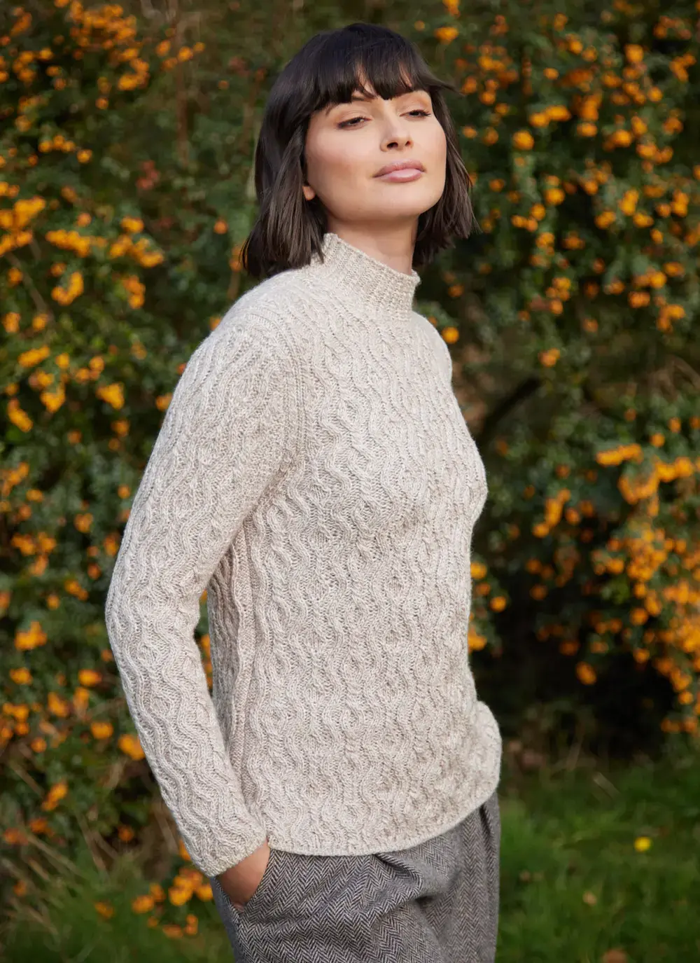 Laoise Supersoft Turtle Neck Aran Sweater 