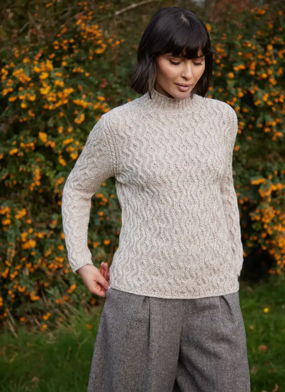 Laoise Supersoft Turtle Neck Aran Sweater 