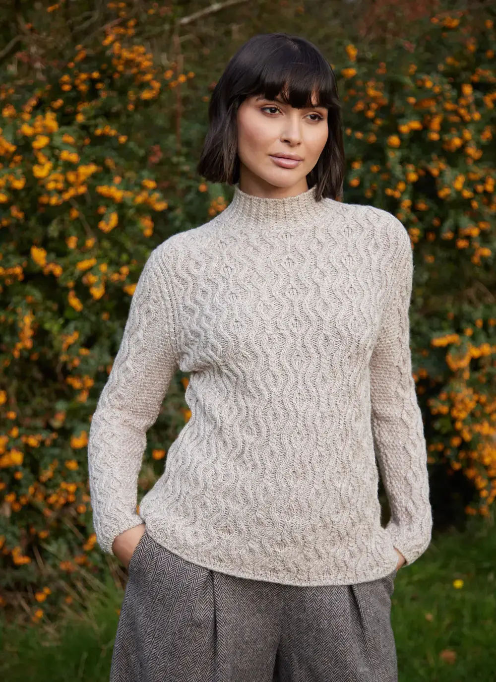 Laoise Supersoft Turtle Neck Aran Sweater 