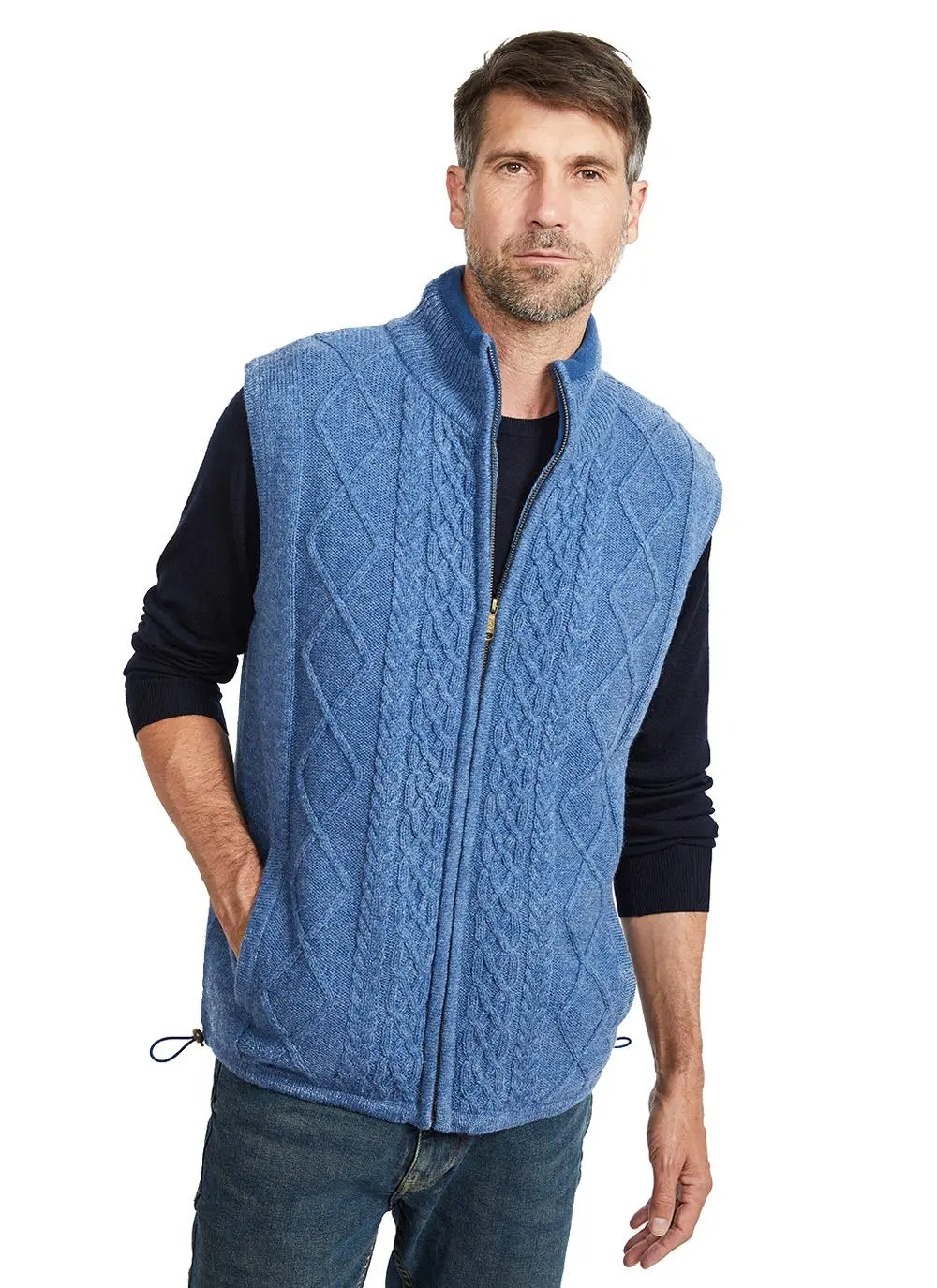 Aran Heritage Zip Gilet    