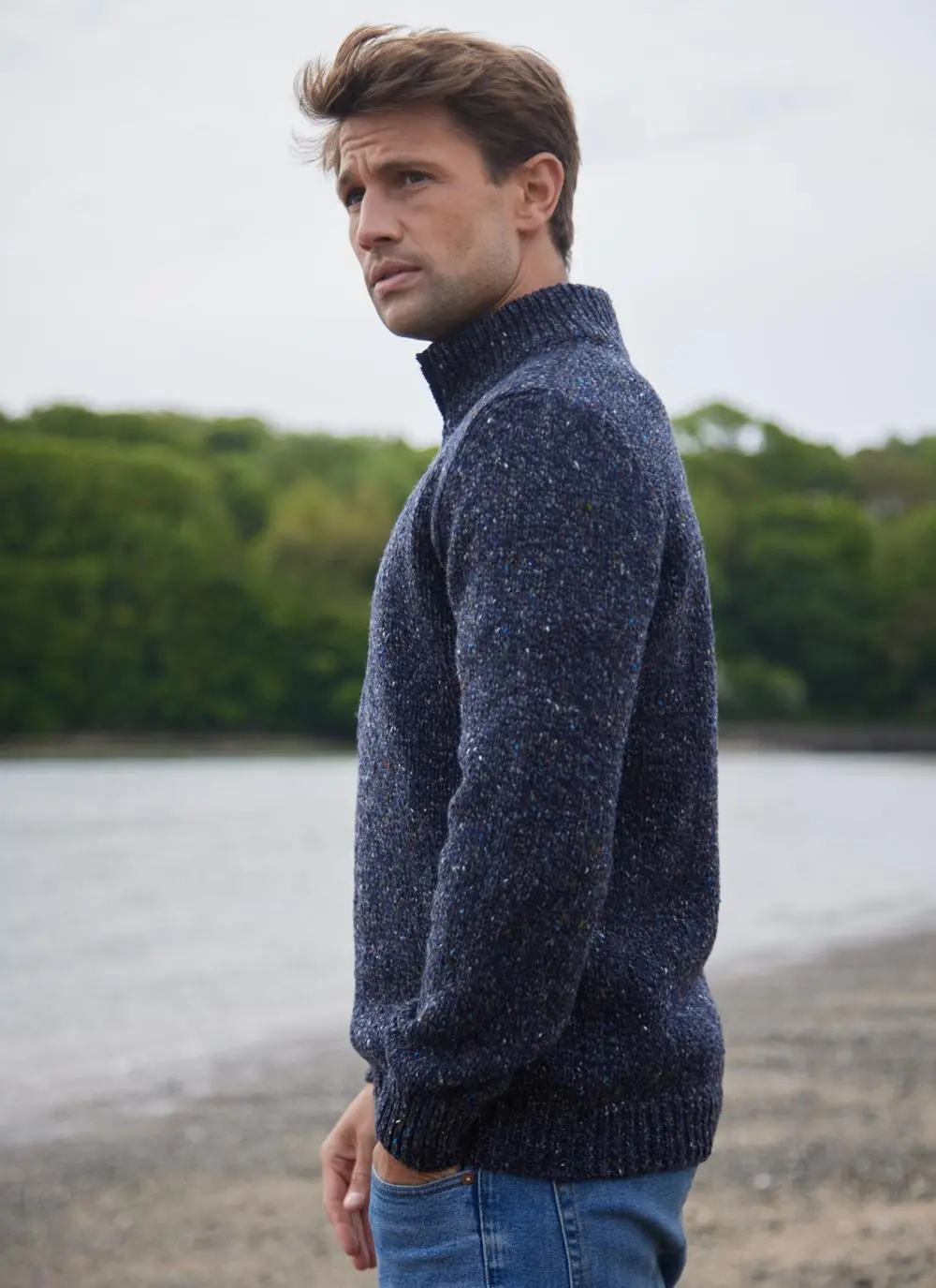 Donegal Fleck Half Zip Sweater