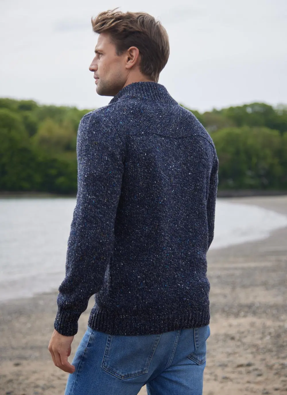 Donegal Fleck Half Zip Sweater