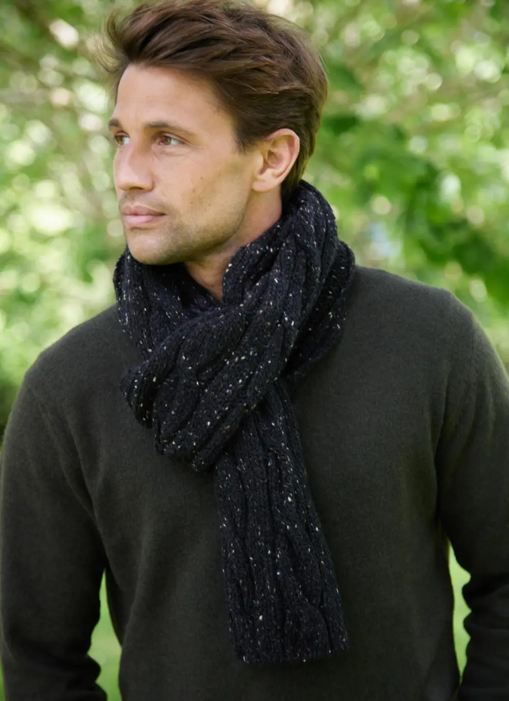 Fisherman Donegal Fleck Cable Scarf