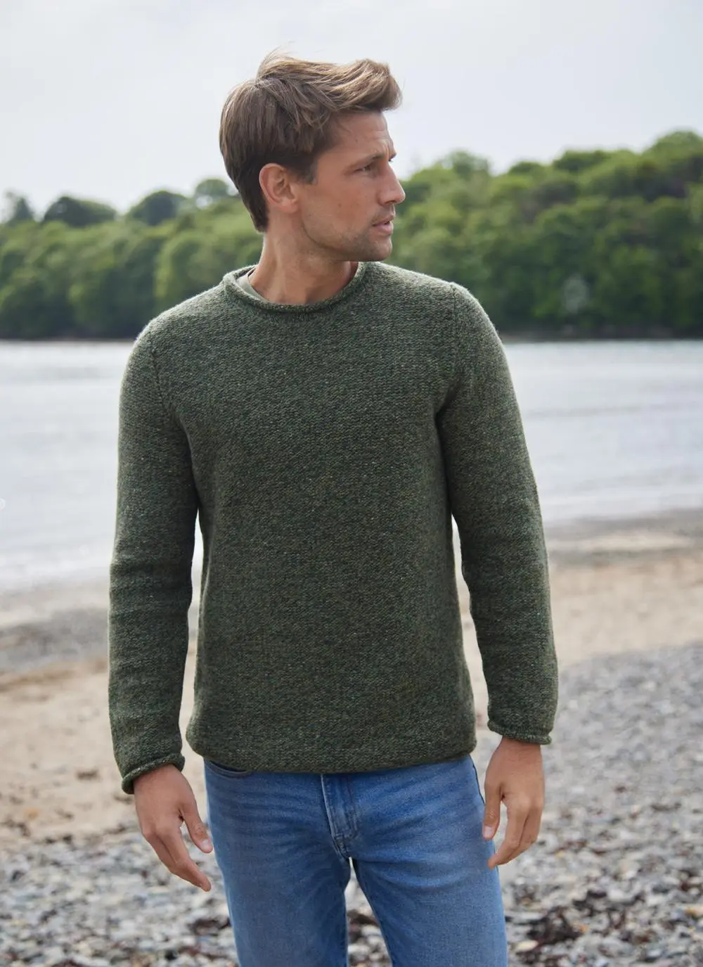 Wool Cashmere Roll Neck Sweater