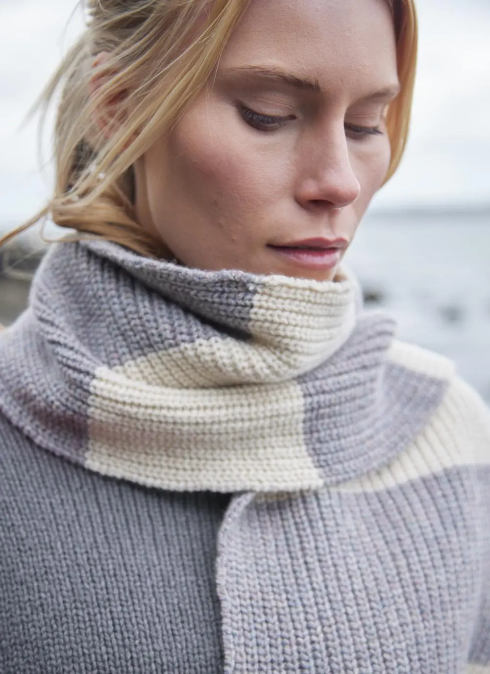 Fisherman Ribbed Striped Scarf
