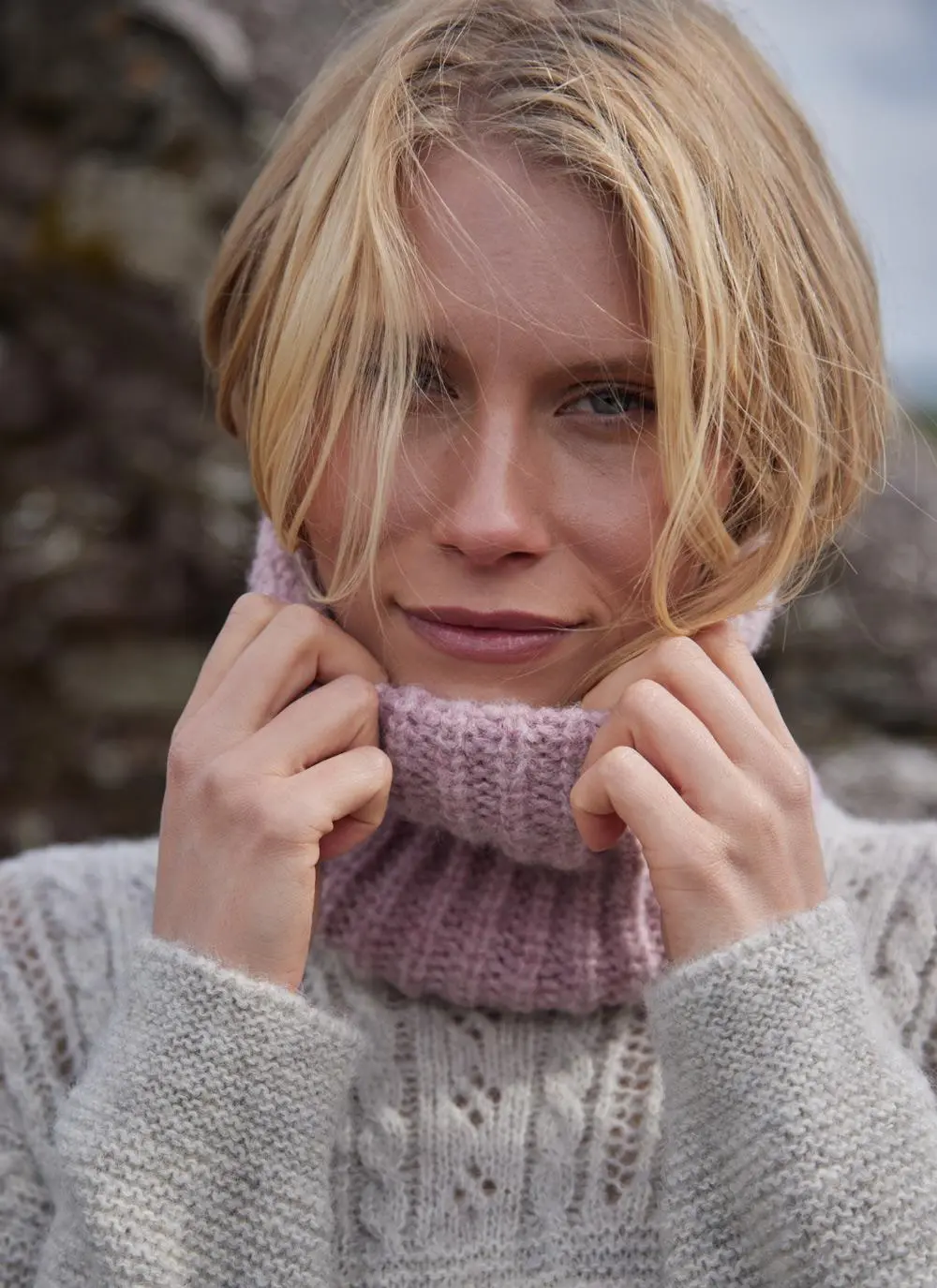 Fisherman Alpaca Ribbed Snood