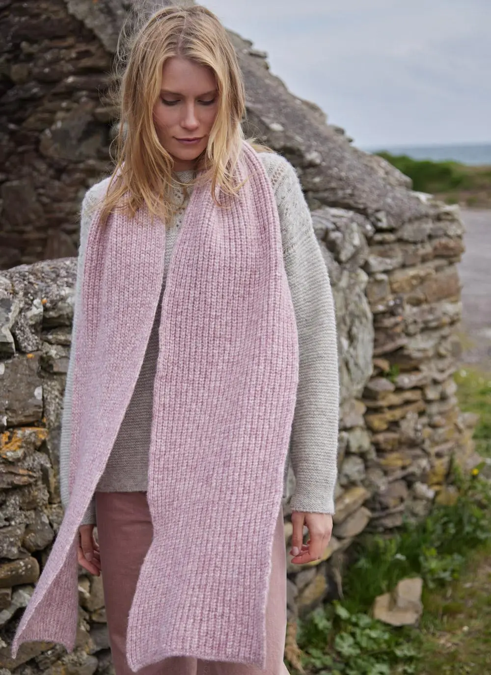 Fisherman Alpaca Ribbed Scarf