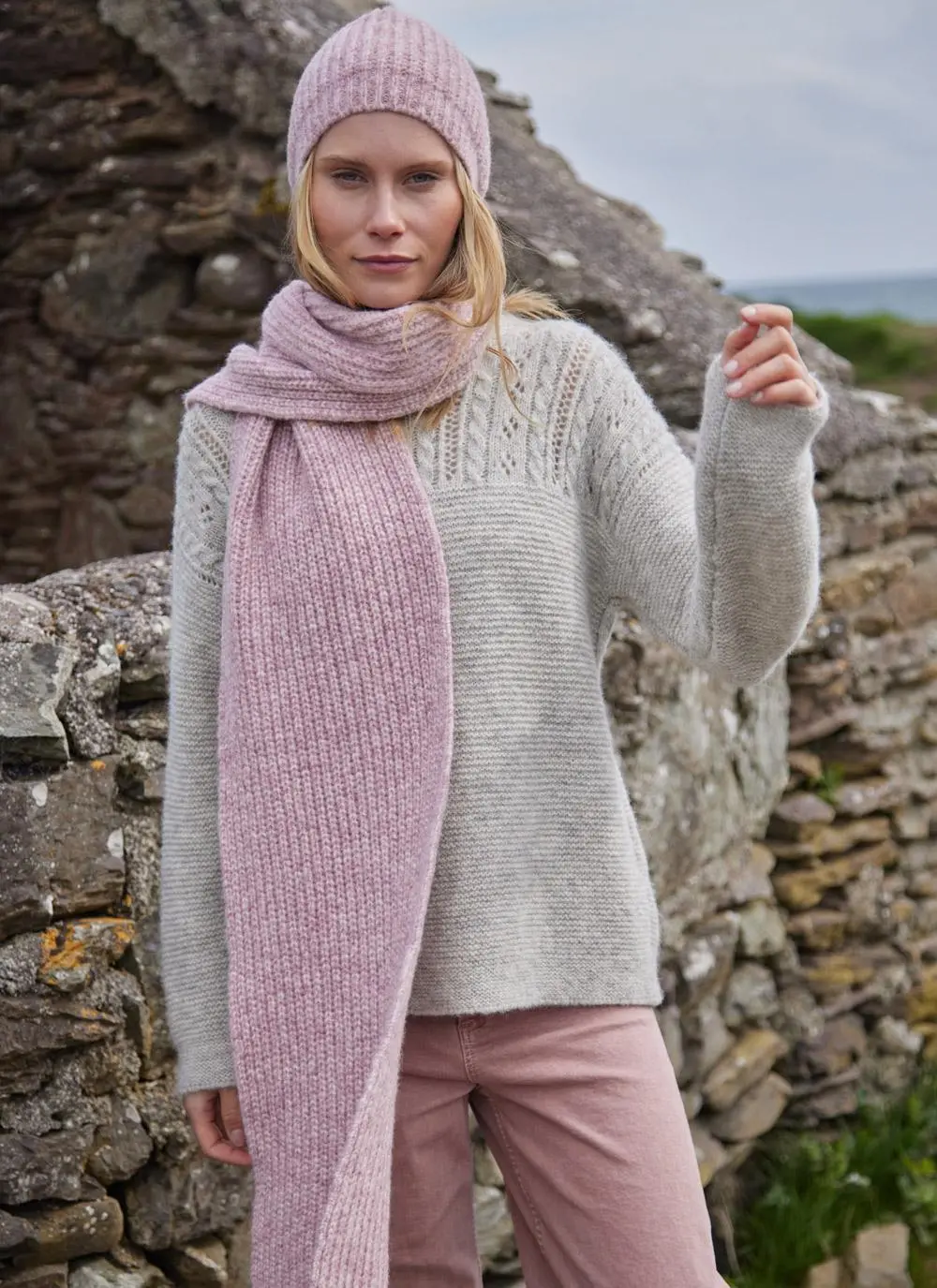 Fisherman Alpaca Ribbed Scarf