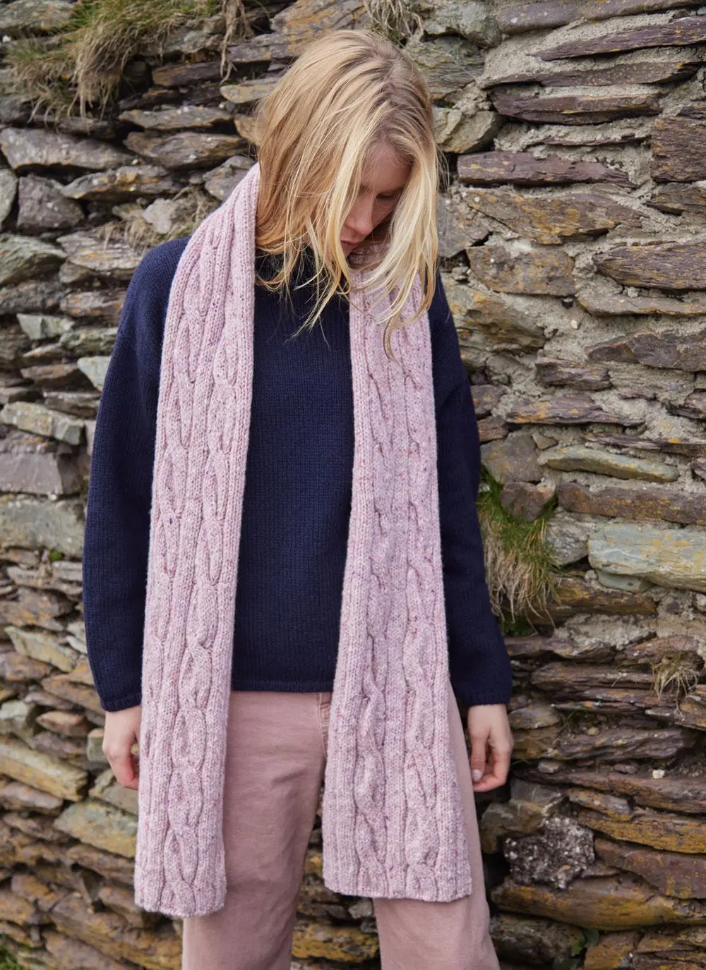 Fisherman Donegal Fleck Cable Scarf