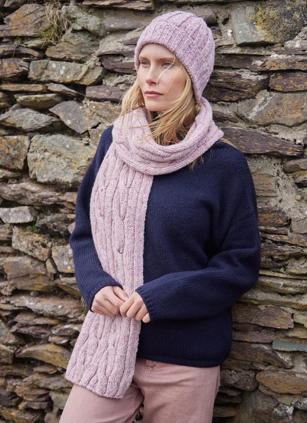 Fisherman Donegal Fleck Cable Scarf