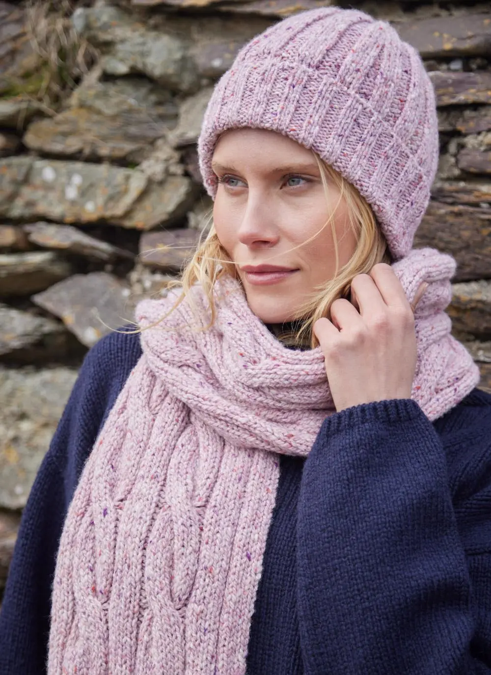 Fisherman Donegal Fleck Cable Scarf