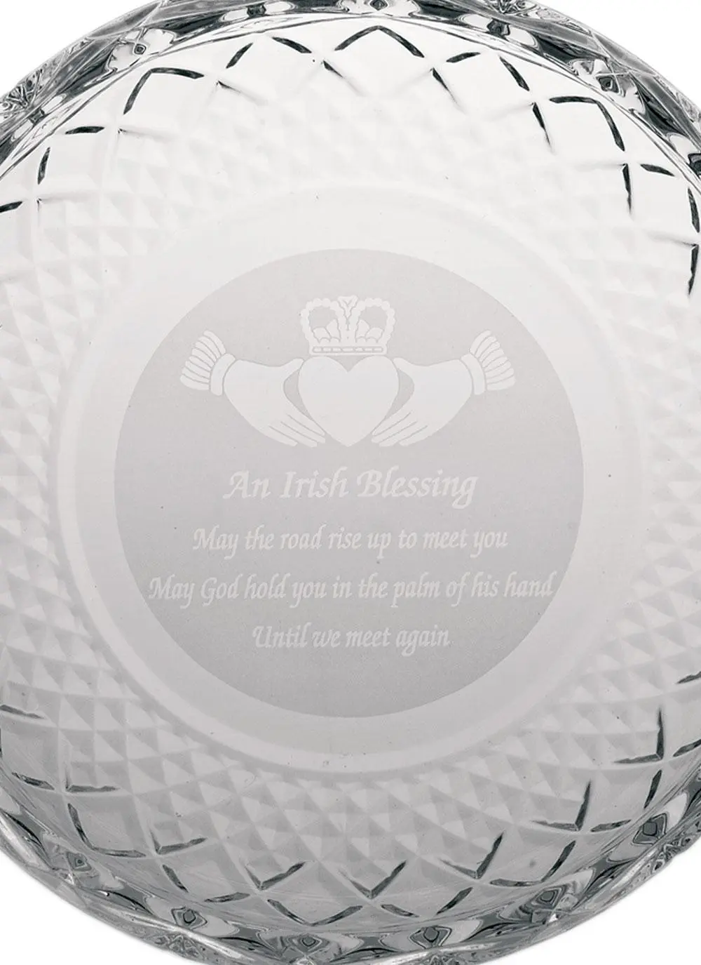 Galway Crystal Claddagh Irish Blessing Crystal Plate 8 Inch