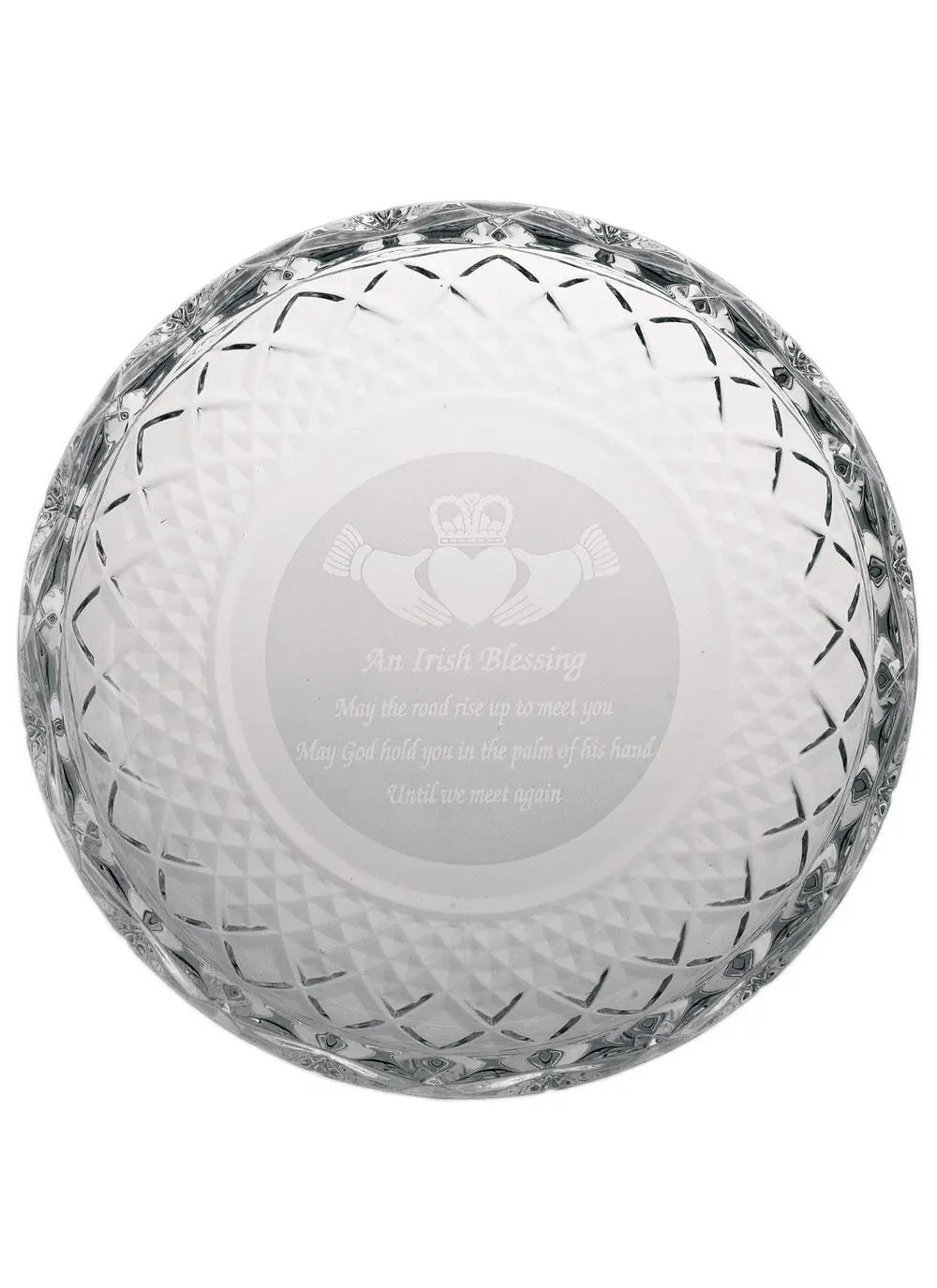 Galway Crystal Claddagh Irish Blessing Crystal Plate 8 Inch