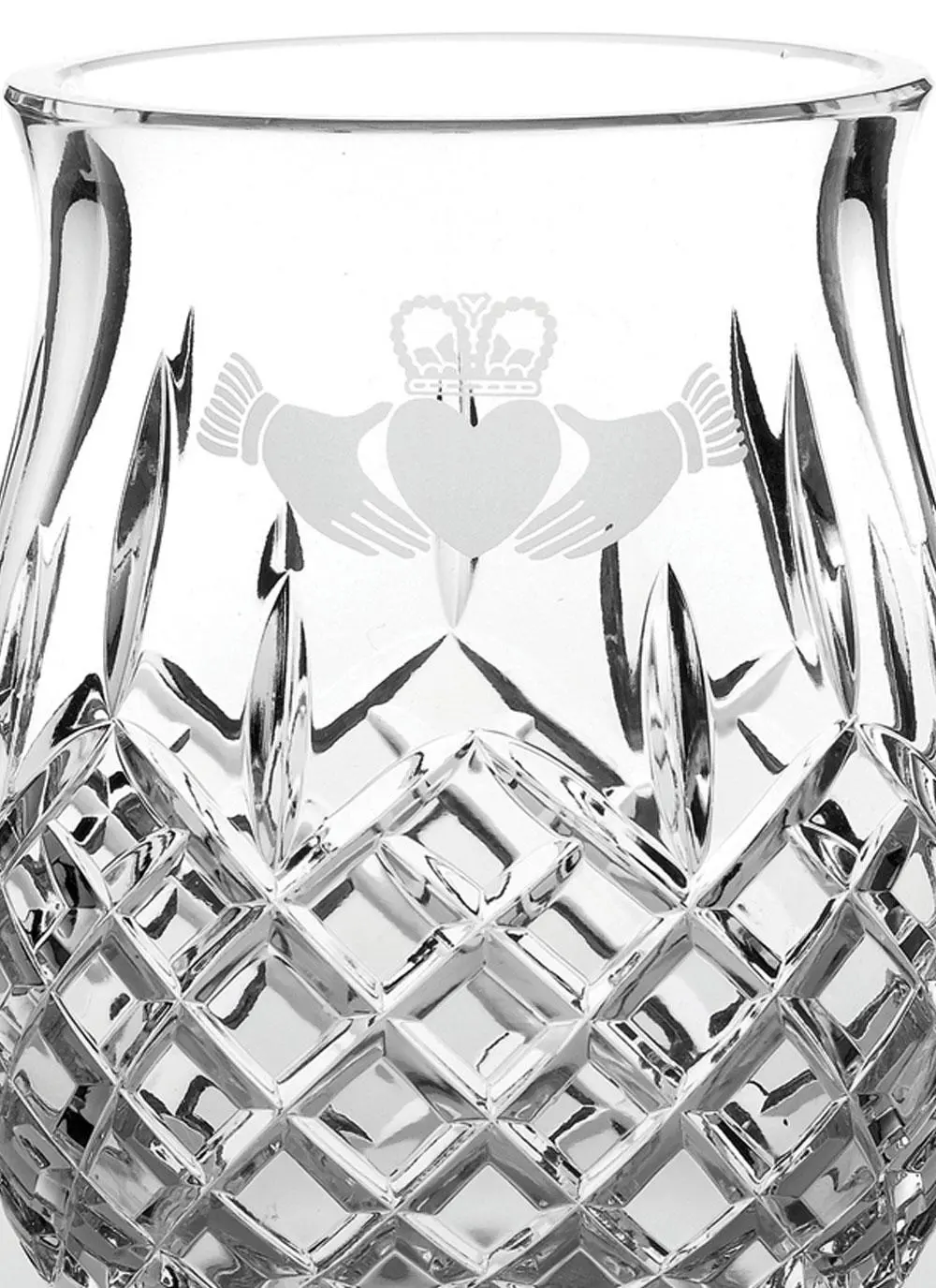 Galway Crystal Claddagh Pillar Hurricane Lamp