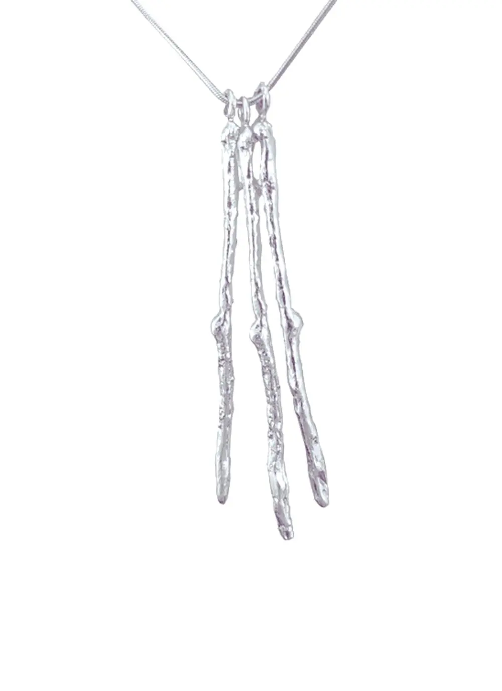 Silver Twig Triple Necklace 