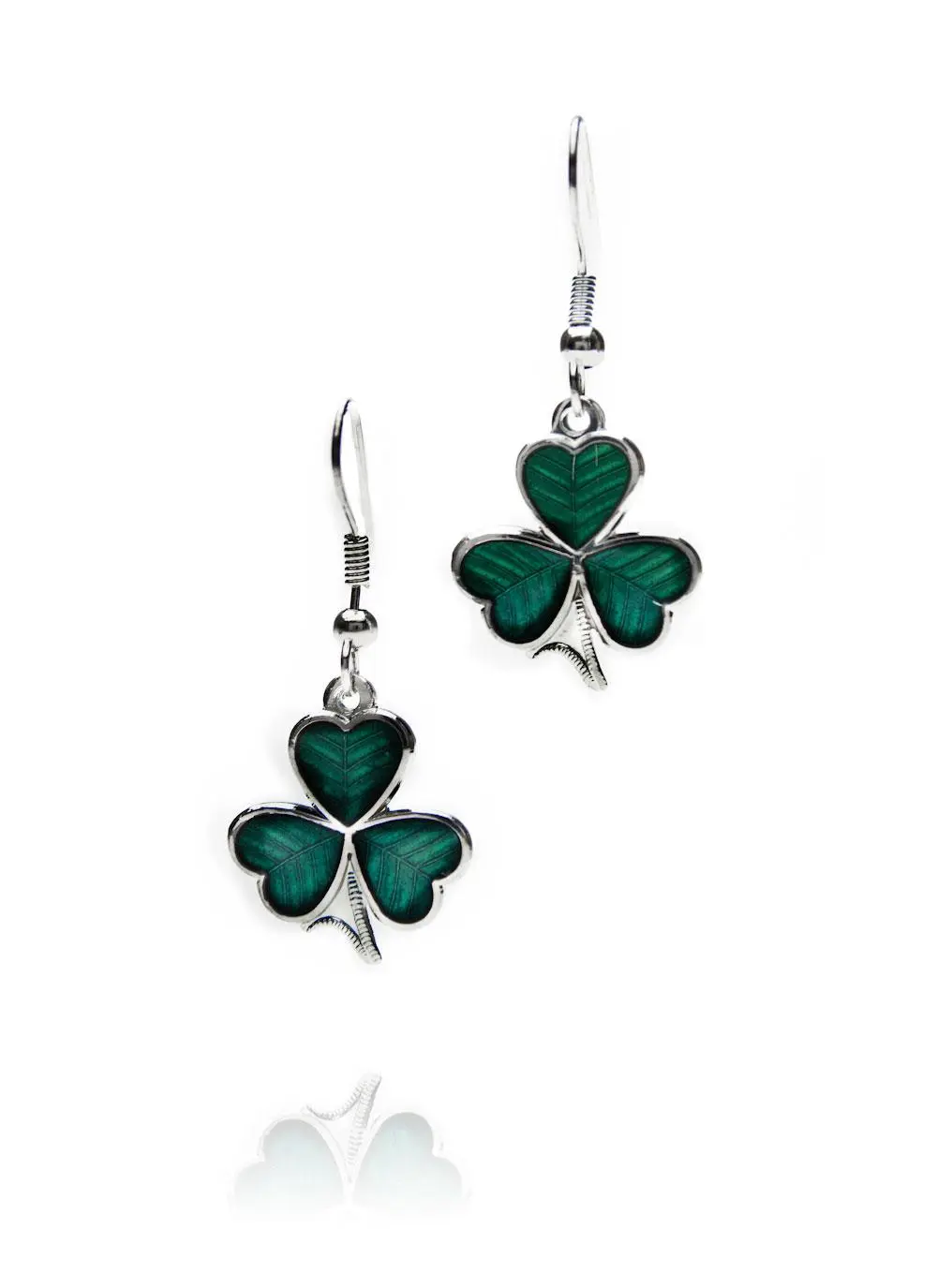 Shamrock Enamel Earrings