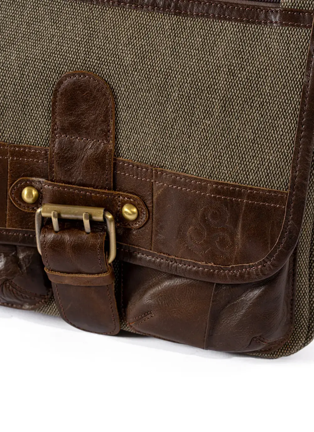 Single Buckle Tweed Satchel