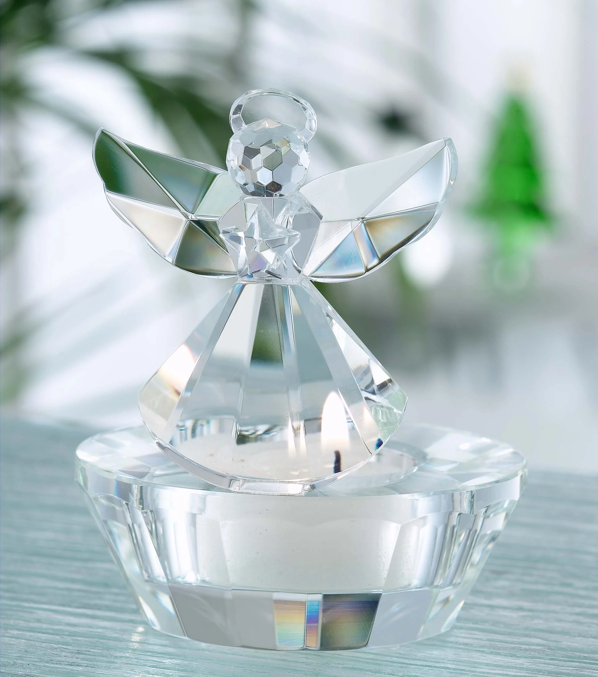 Galway Crystal Angel Votive – Collectible Christmas Accent
