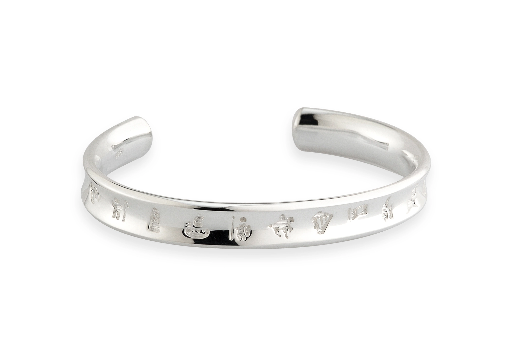 Sterling Silver History Of Ireland Medium Torc Bangle