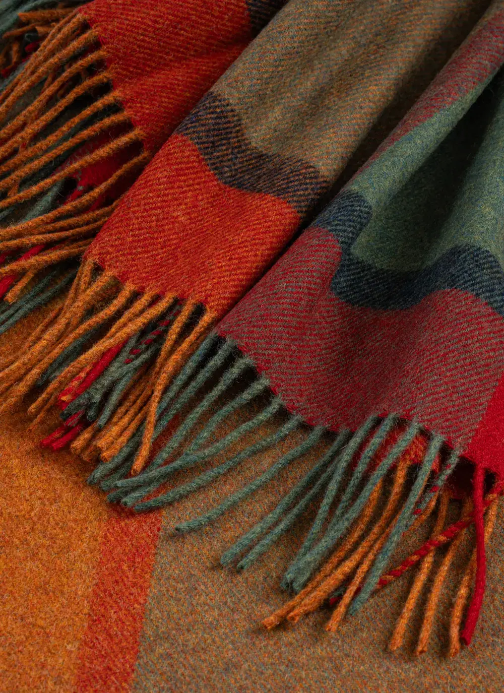 Rust Check Lambswool Throw 