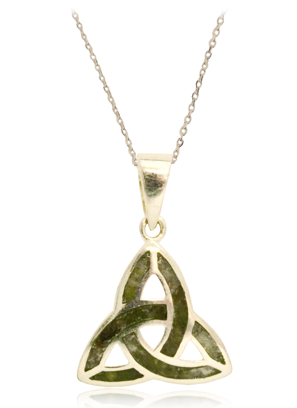 Sterling Silver Connemara Marble Celtic Knot Pendant 