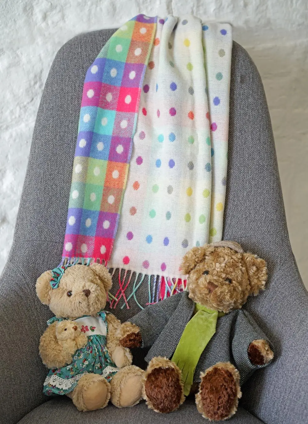 Polka Dot Baby Lambswool Wrap  