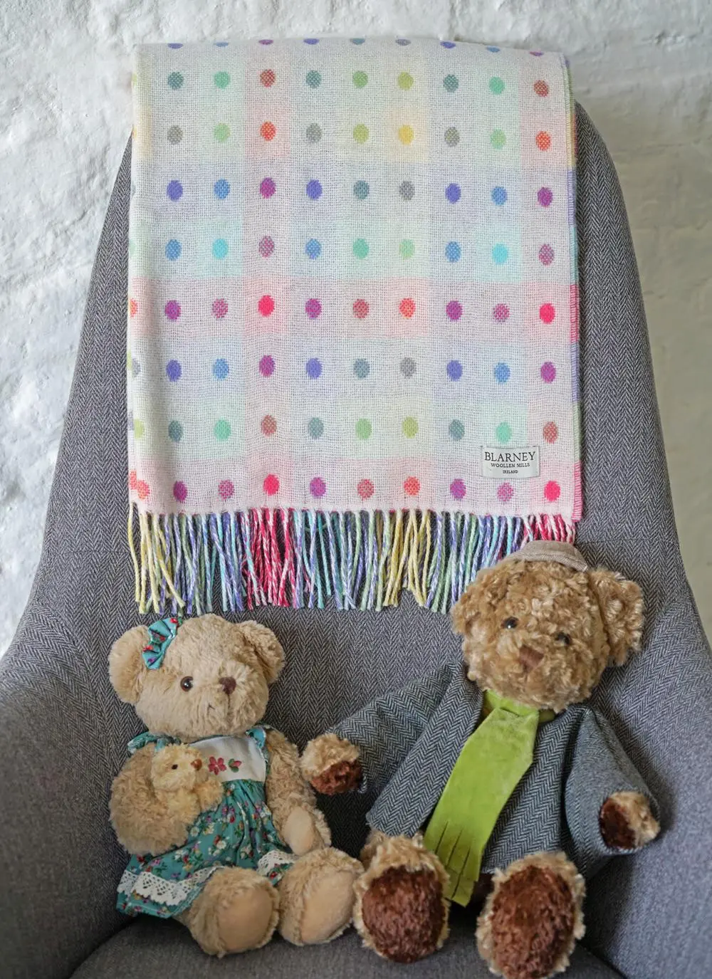 Polka Dot Baby Lambswool Wrap  