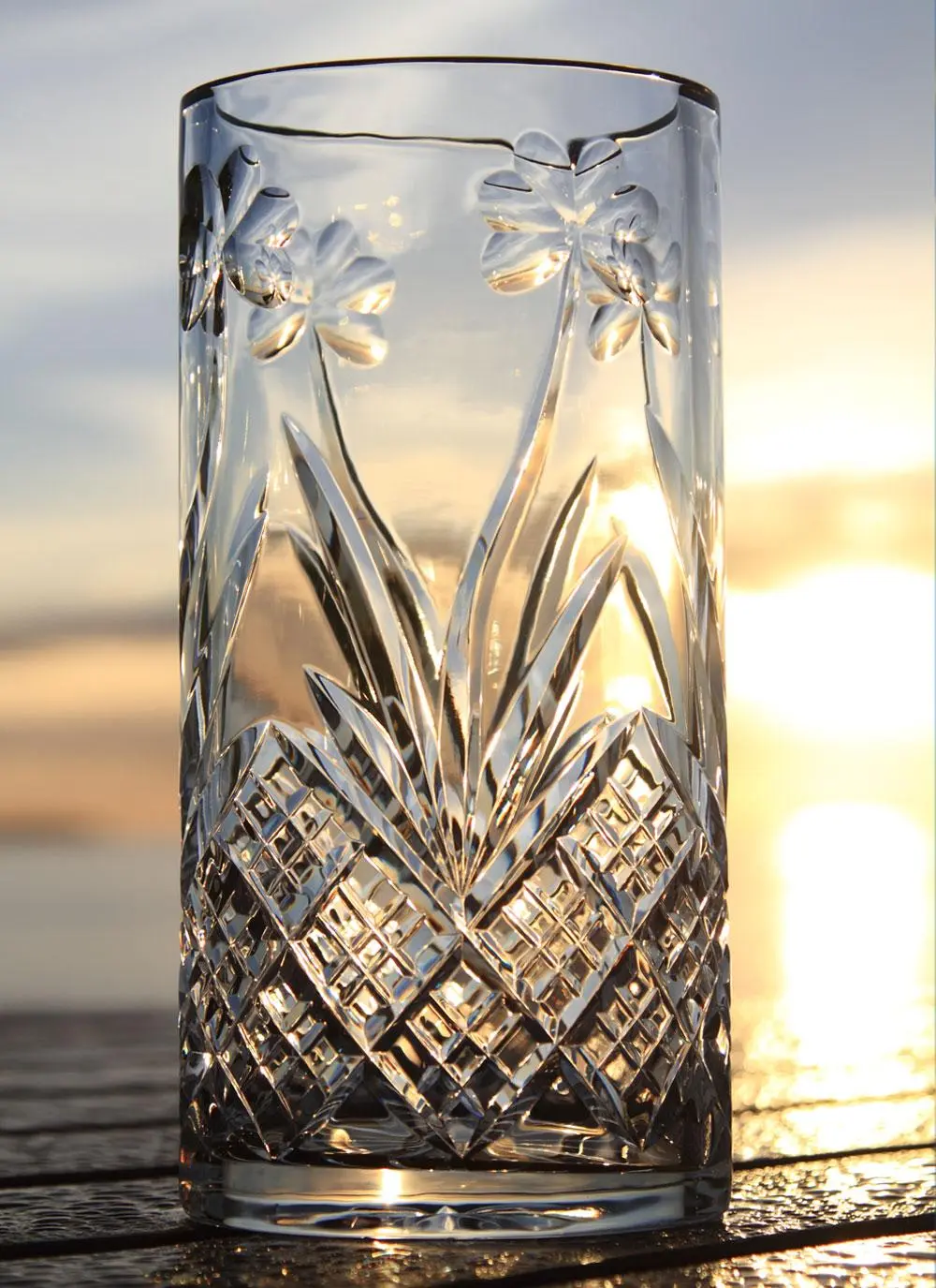 Emerald Crystal Shamrock 12'' Oval Vase