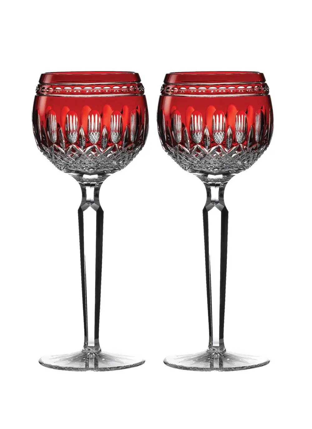 Waterford Crystal Clarendon Ruby Hock Pair 