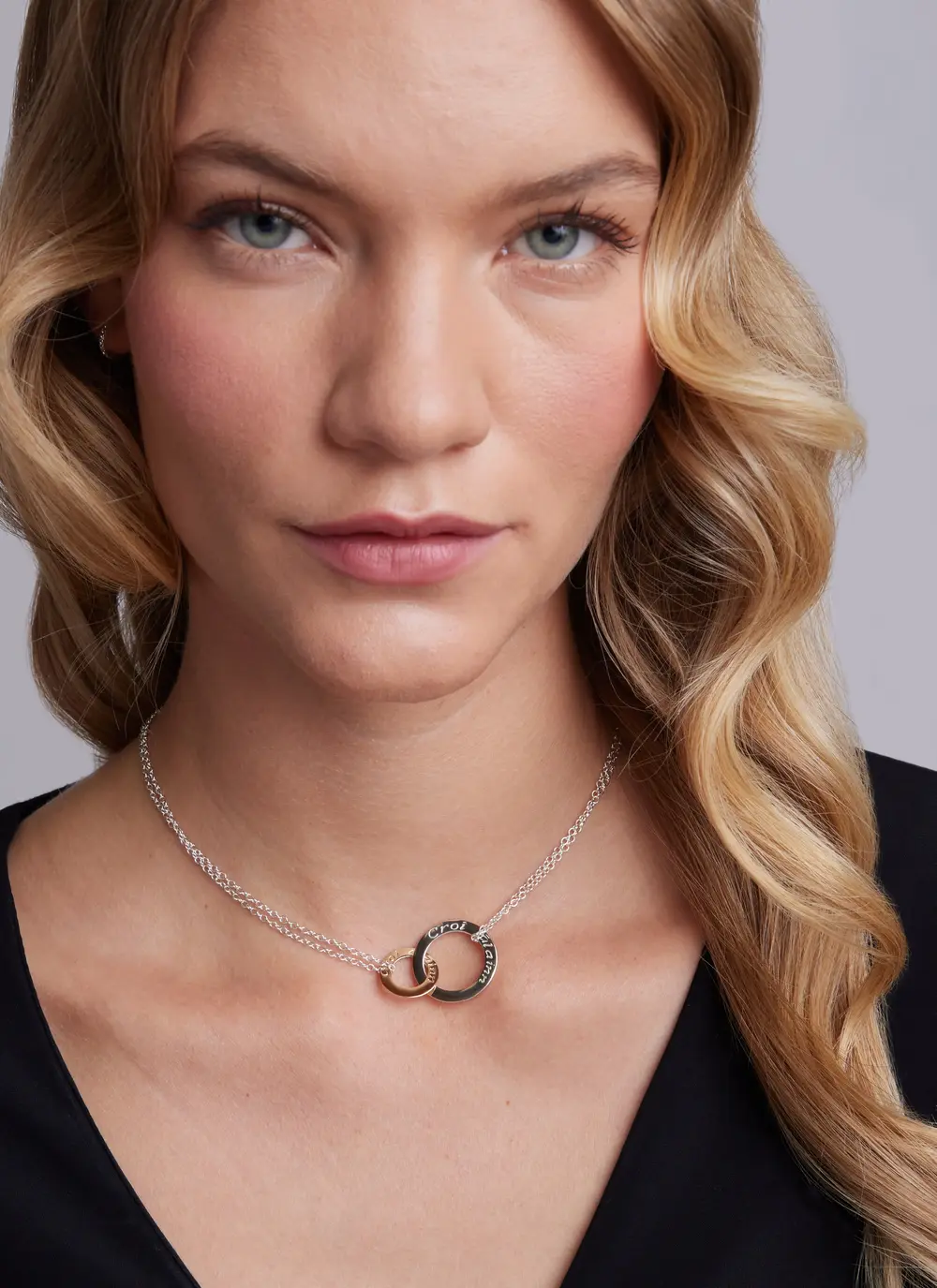 9ct Gold & Sterling Silver Croi Alainn Double Pendant 