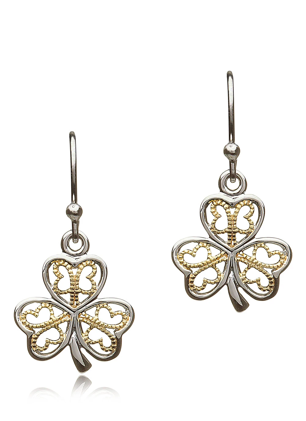 Sterling Silver Shamrock Earrings 