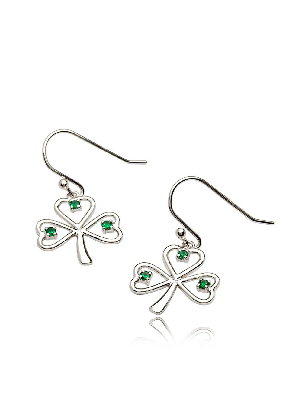 Sterling Silver Shamrock Earrings 