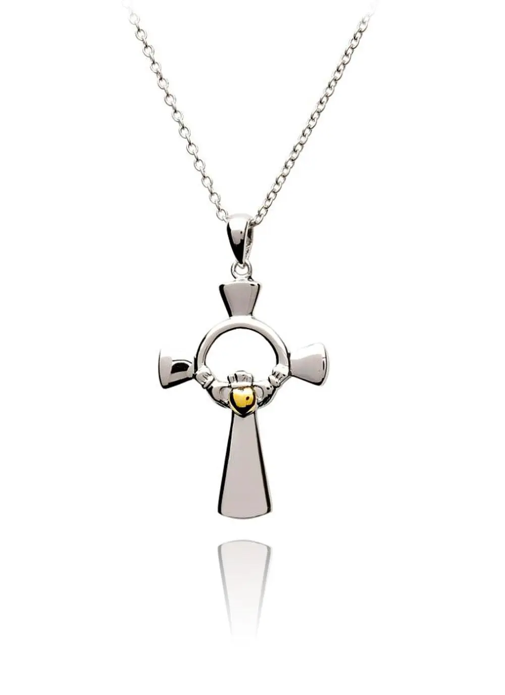 Sterling Silver Claddagh Cross Pendant