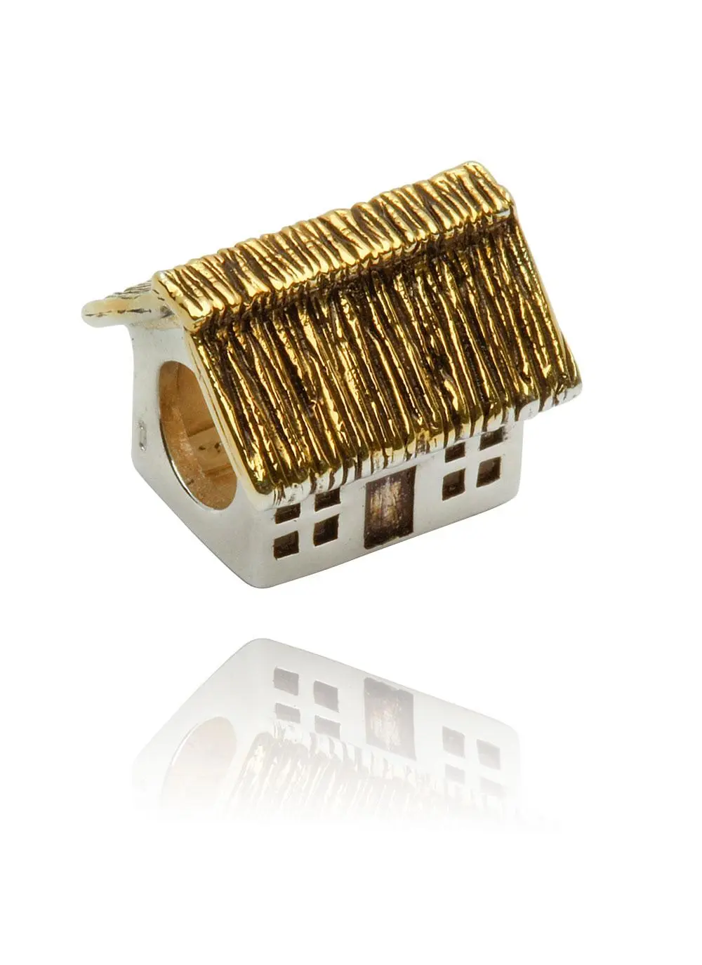 Sterling Silver & 14K Gold Thatch Cottage Bead