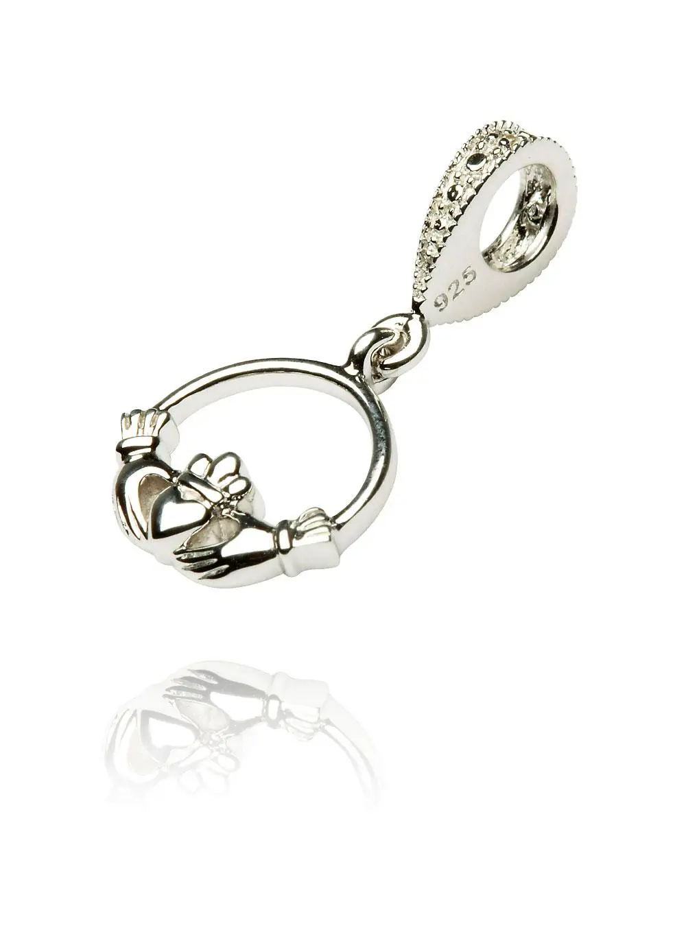 Sterling Silver Claddagh Drop Bead