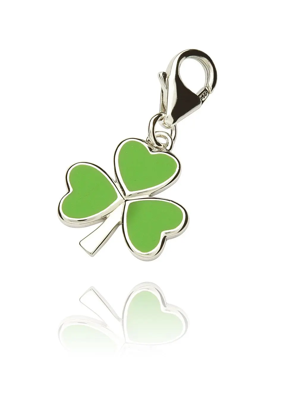 Sterling Silver Green Shamrock Charm