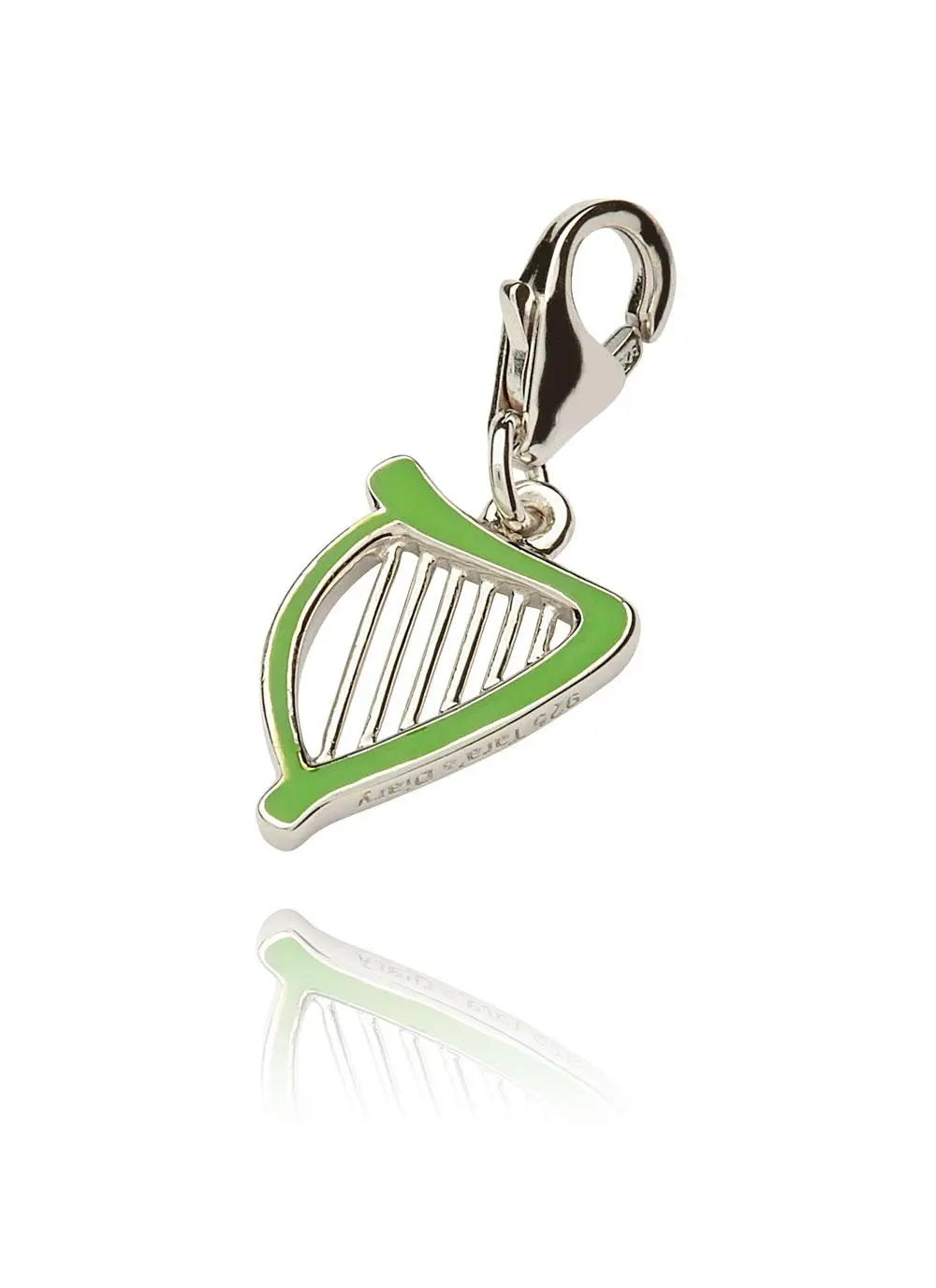 Sterling Silver Green Harp Charm