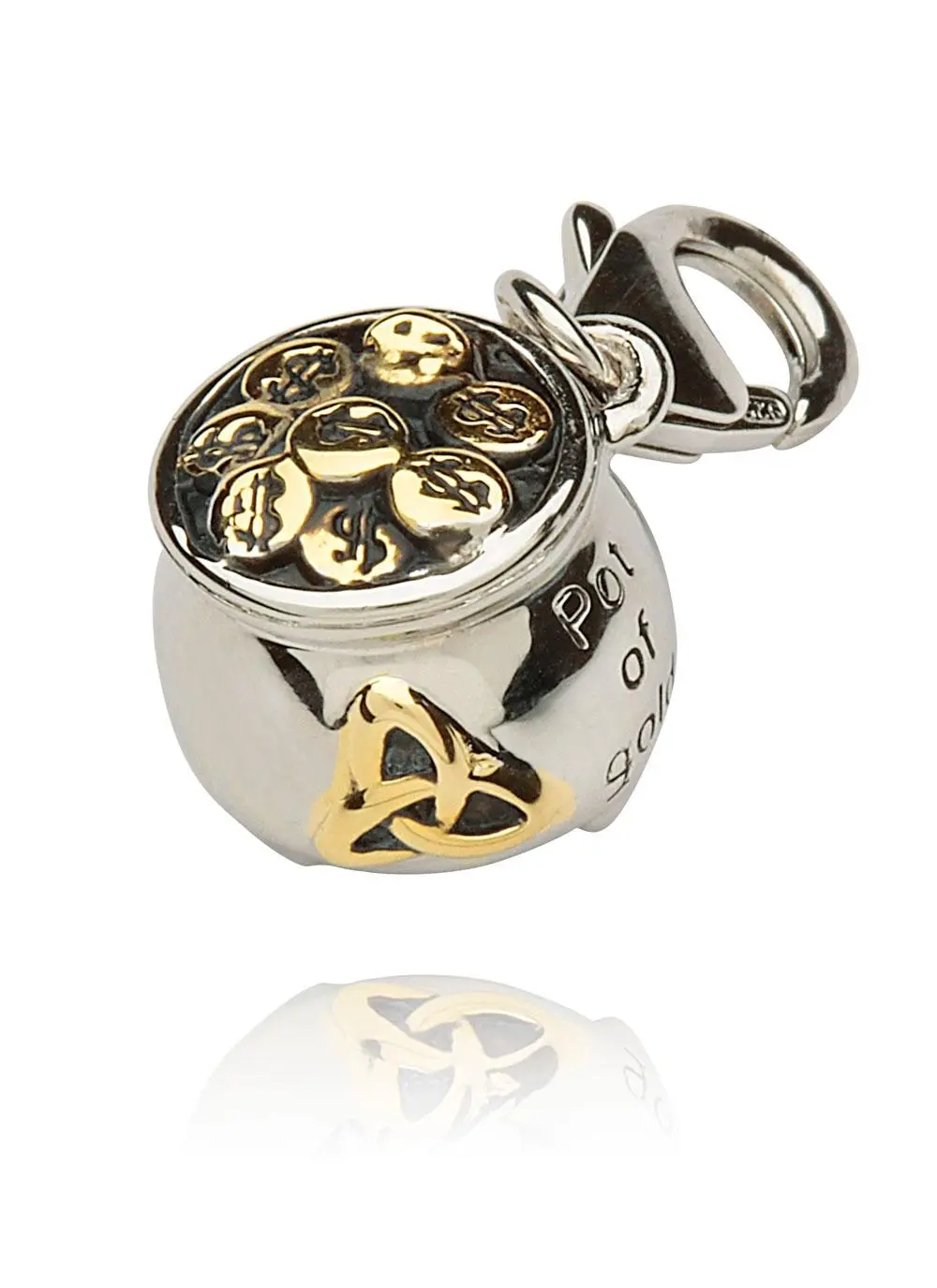 Sterling Silver & 14K Gold Pot of Gold Charm
